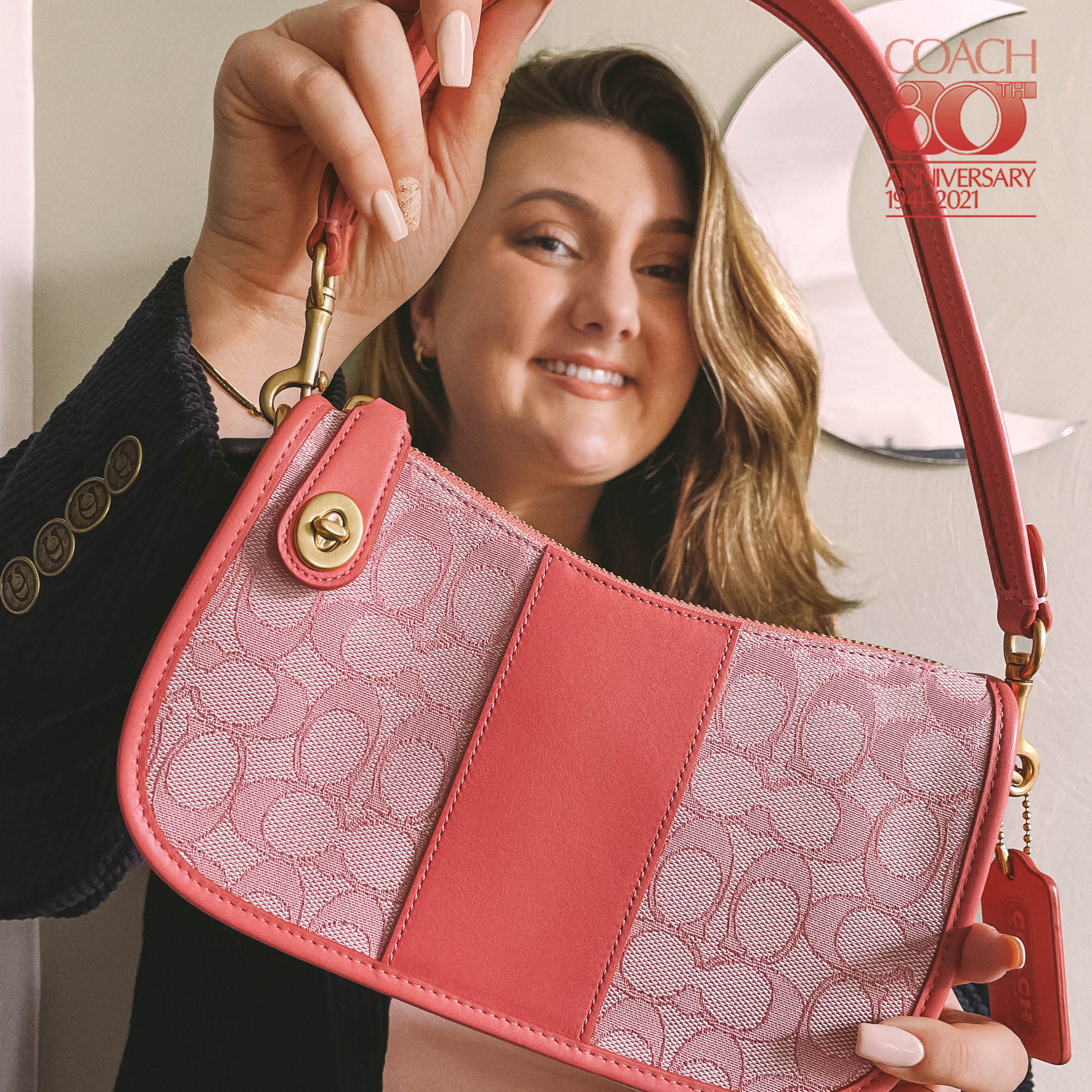 Coach bag with pink strap new arrivals