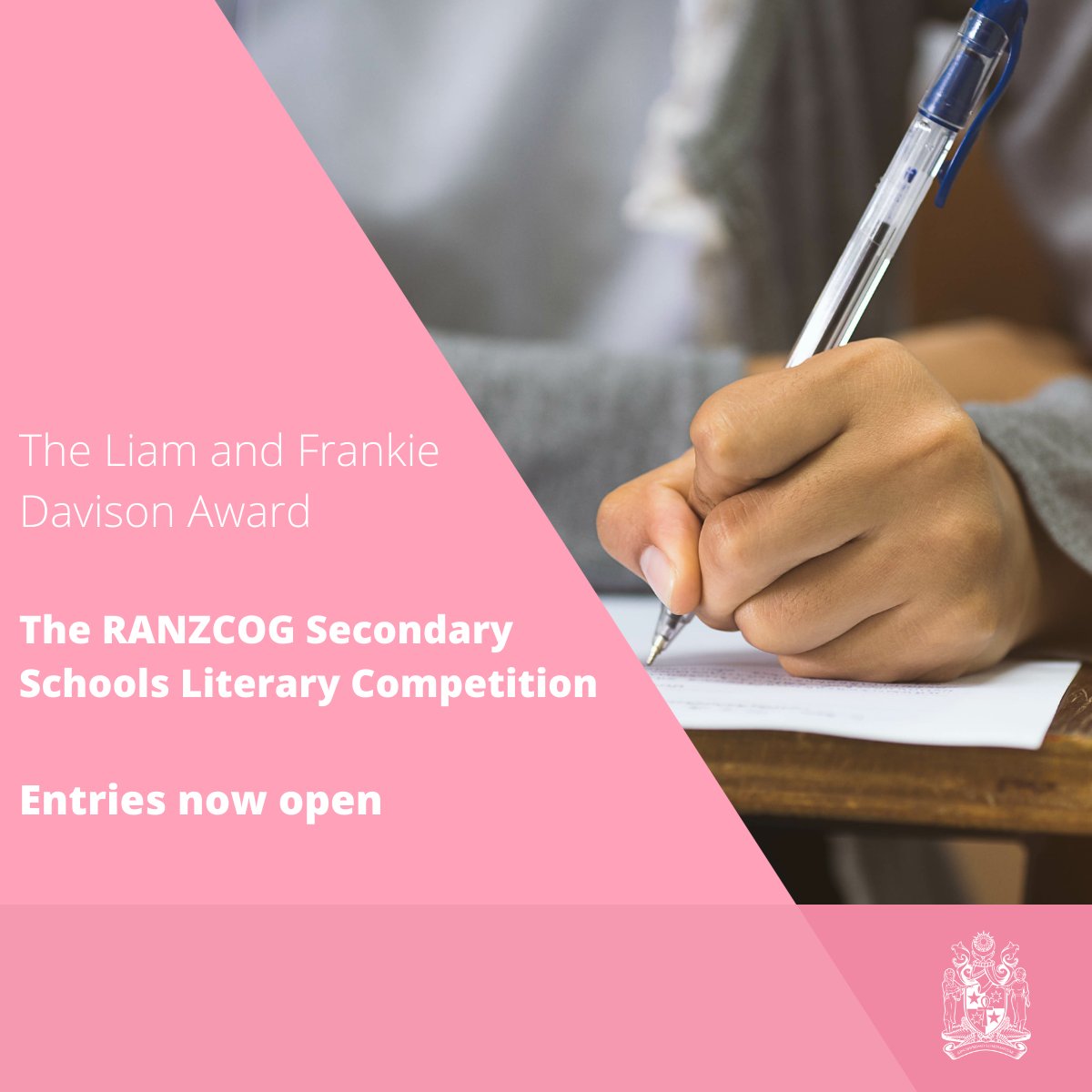 ranzcog's tweet photo. Submissions are open!
Are you a senior secondary student in Australia or NZ? We are calling for fiction and non-fiction pieces on womenโs health for the Liam and Frankie Davison Award: RANZCOG Secondary Schools Literary Competition
Info: https://t.co/WWPWOeKOHh
#writingcomp https://t.co/8VIunkiFNp