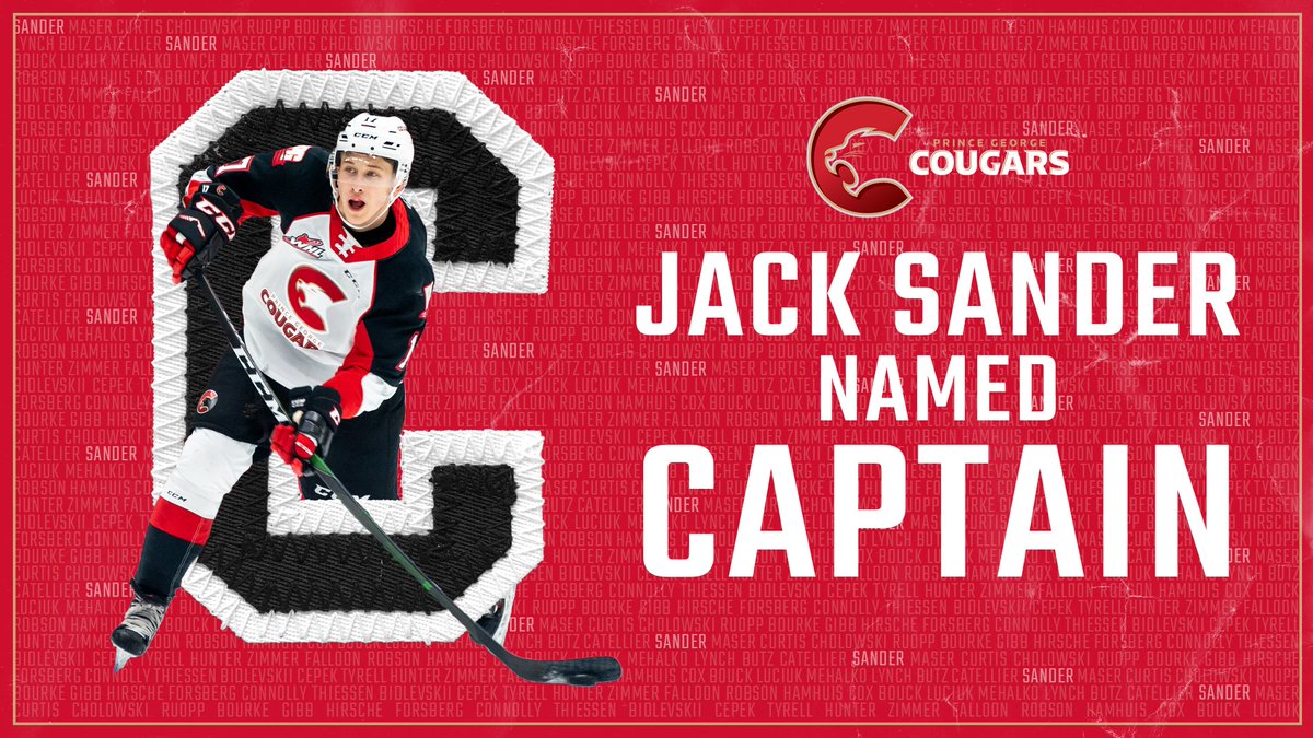 We're proud to announce Jack Sander has been named the 26th Captain in Cougars' franchise history.
#NorthernUprising | #WHL 

DETAILS 📰 bit.ly/3chYx4l