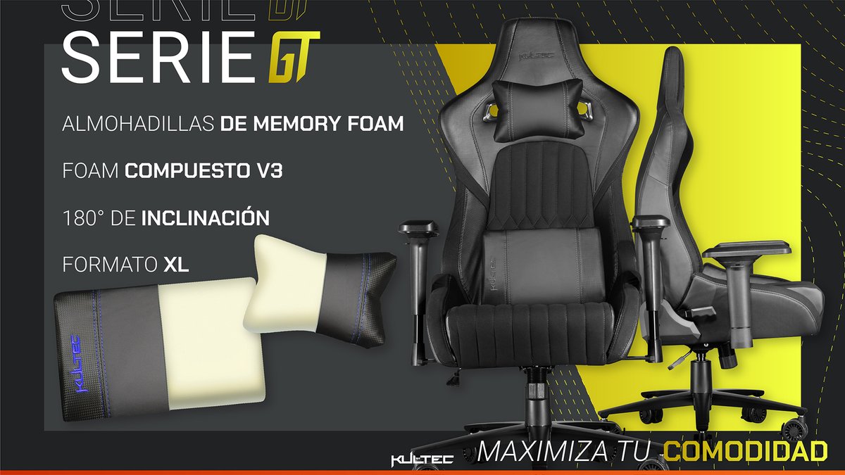 Kultecmx's tweet image. Almohadillas de Memory Foam, Foam Compuesto V3 en el asiento, 180° de inclinación y Formato XL 🤩 ¡Alcanza el siguiente nivel de comodidad con la #SerieGT! 👌

Adquiérela en: kultec.com.mx/tienda