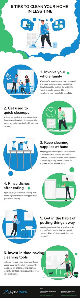 AlpineMaids's tweet photo. When you are busy, you have limited time for cleaning. Check out these tips! https://t.co/KRnTEzhNNs
#AlpineMaids https://t.co/Rrkjuzlvdj
