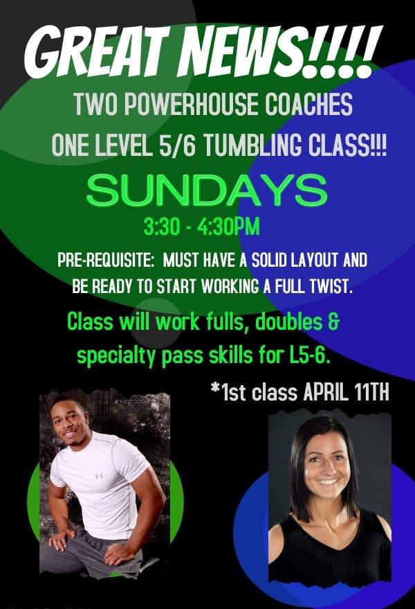 indianaultimate's tweet photo. ATTENTION ELKHART LOCATION‼️

We are taking our current 3:30 tumbling class on Sundays to the NEXT LEVEL!!

We are adding a 2nd instructor to double the teaching power!!

First class will be April 11th!  

Email to sign up⬇️
indianaultimatebilling@gmail.com 

#tumblingclass https://t.co/gSMGwaMRyp