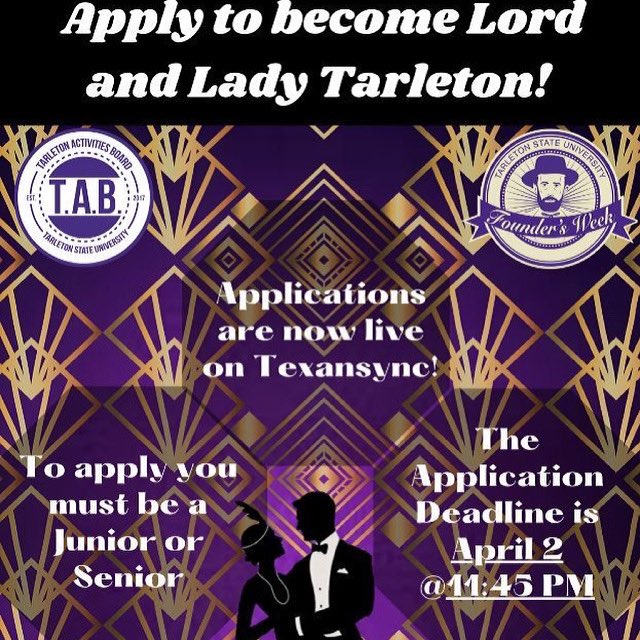 DO NOT FORGET TO APPLY!! #BeTheDifference #MakeADifference #CallingAllTexans @TSUGreekLife <a href="/tarletonstudent/">Tarleton Students</a> <a href="/TexanCorps/">Tarleton Texan Corps of Cadets</a> <a href="/bsutsu/">𝔹𝕝𝕒𝕔𝕜 𝕊𝕥𝕦𝕕𝕖𝕟𝕥 𝕌𝕟𝕚𝕠𝕟</a> <a href="/TarletonSports/">Tarleton State Athletics</a> #LetDoThis