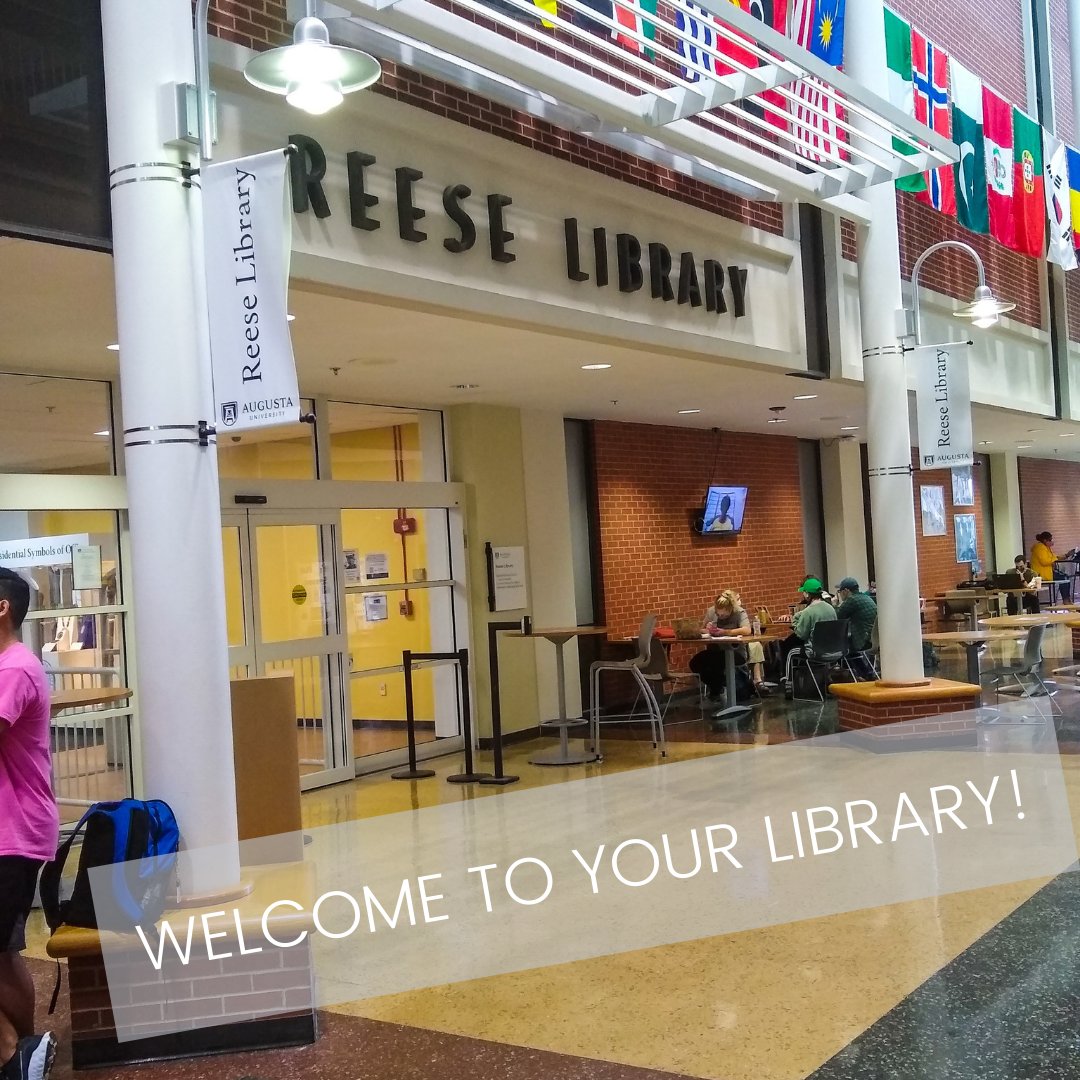 AUG_Libraries's tweet photo. For National Library Week, we would like to welcome you to Reese Library! Come visit us in person or virtually! #augustauniversitylibraries #NationalLibraryWeek https://t.co/d8DQwmtCeM