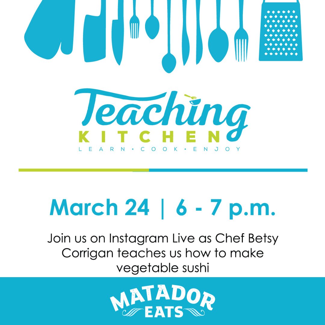 Join us tonight on #IG Live @ 6pm! Stay till the end for a chance to win a Sushi Rolling Kit 🍣 #CSUN #MatadorEats