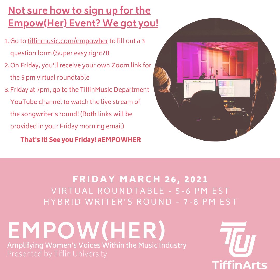 Not sure how to register for our free event Friday? We’ve got you covered! Go to TiffinMusic.com/EmpoHER so you get your links on Friday! Can’t wait to see everyone there! #empowher #womensupportingwomen
