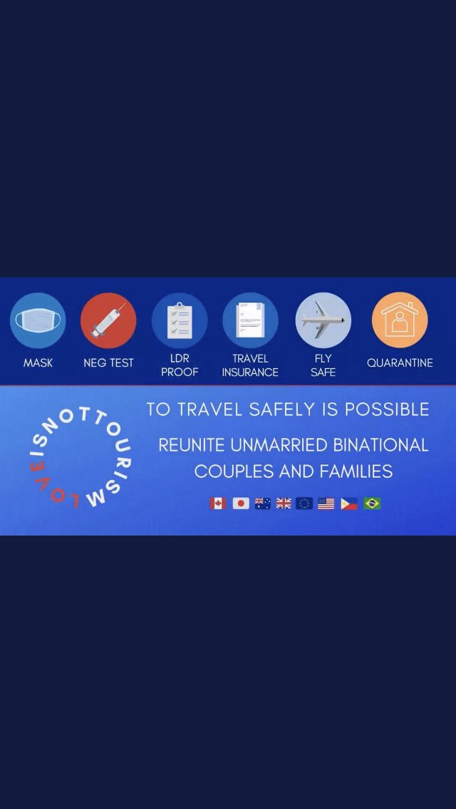 Giu09474132's tweet photo. @POTUS @EU_Commission @FLOTUS @POTUS @AOC @WhoopiGoldberg @WHCOVIDResponse @CDCDirector @CDCtravel @CDCgov @TravelGov @IATA @humanrights1st @UNHumanRights #LoveIsNotTourism!!!!!!!!!! EXEMPTIONS 4 UNMARRIED COUPLES!!! #DoLikeDenmark!!!! https://t.co/oNEdUUPhPP