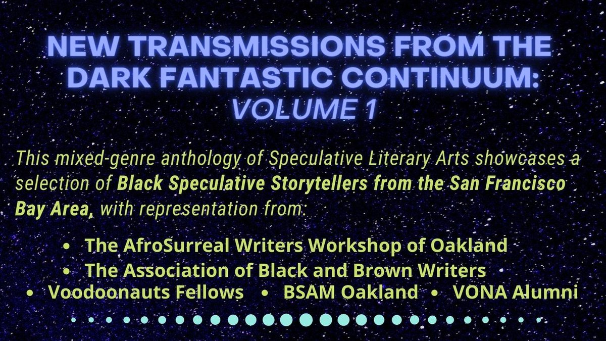Thank you to the outpouring of community support already received from <a href="/TachyonPub/">Tachyon Publications</a> <a href="/locusmag/">Locus Magazine</a> <a href="/CalibaBooks/">CALIBA_Bookstores</a> <a href="/ClarionWest/">Clarion West Writers Workshop</a> ! Proud to represent conributors from <a href="/vonavoices/">VONA Voices</a> <a href="/SurrealAfro/">AfroSurreal Writers</a> <a href="/voodoonauts/">Voodoonauts Summer Fellowship</a> and more!
