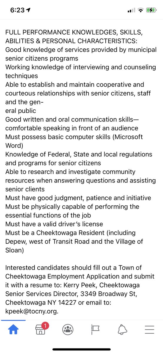 HilbertServes's tweet photo. @hilbertcjfs Part-Time opportunity for a Cheektowaga resident. https://t.co/Zig2e1BtoF