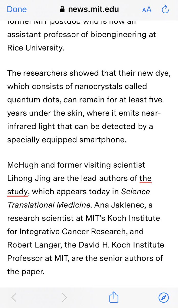 MIT’s Robert Langer was part of this project...as well as “Particles for humanity”...with Gates’s scientist, Boris Nikolic.  @jcho710 had written about this a bit...perhaps he has a bit to add to this thread.  https://news.mit.edu/2019/storing-vaccine-history-skin-1218