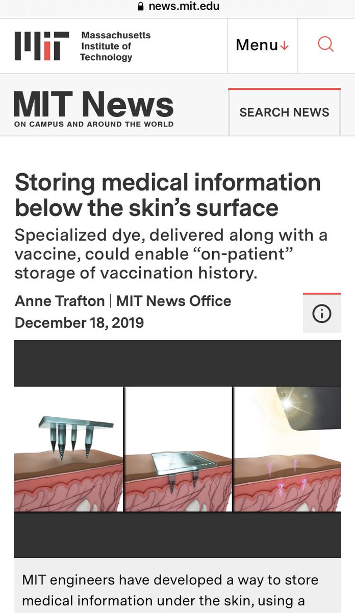 MIT’s Robert Langer was part of this project...as well as “Particles for humanity”...with Gates’s scientist, Boris Nikolic.  @jcho710 had written about this a bit...perhaps he has a bit to add to this thread.  https://news.mit.edu/2019/storing-vaccine-history-skin-1218