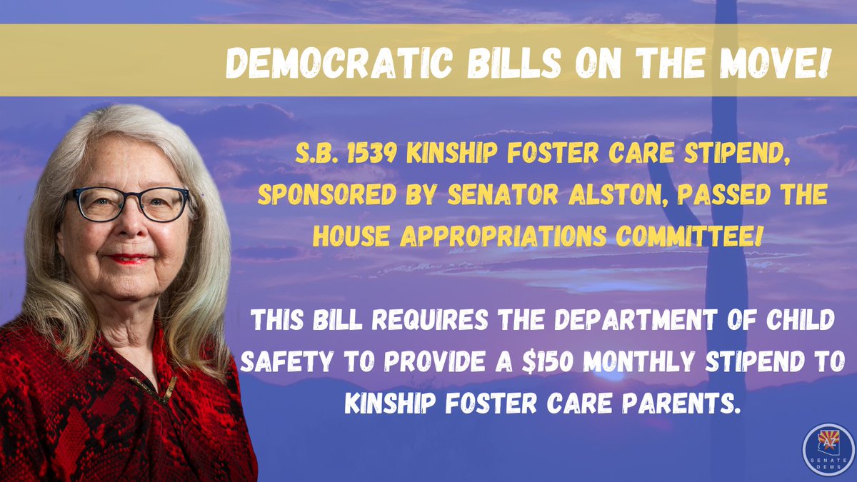 AZSenateDems's tweet photo. Senator @LelaAlstonAz  had several great bills to help Arizona seniors and families pass in the House Appropriations Committee today! #SB1391 #SB1321 #SB1539 #AZLeg https://t.co/R7AuvUmHPa