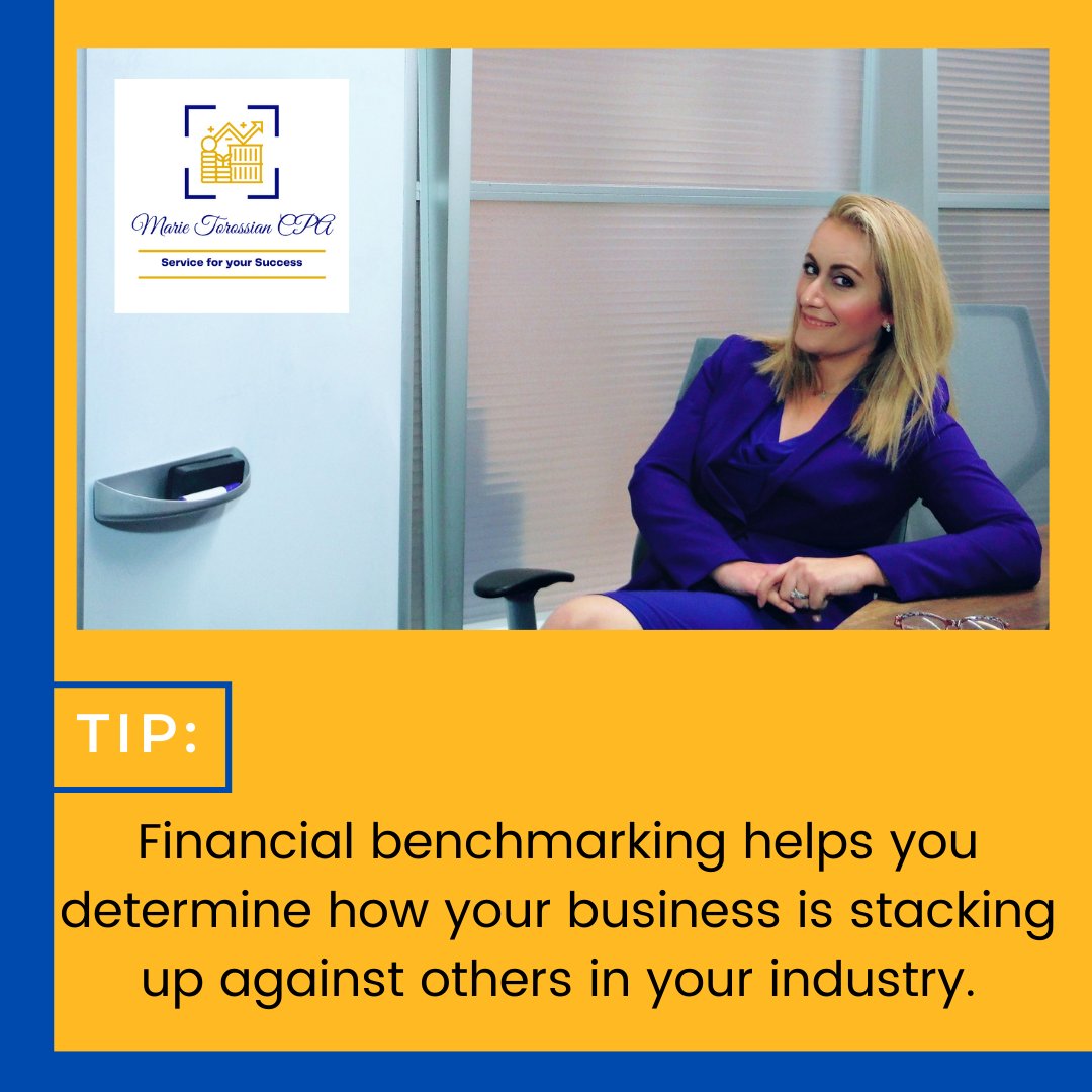 CpaTorossian's tweet photo. Tip:
Financial benchmarking helps you determine how your business is stacking up against others in your industry.

#smallbusiness #entrepreneur #marketing #finance #business #payroll #leadgeneration #businessdevelopment #sales #accounting #bookkeeping #hr #cpa #CPAadvisor https://t.co/qHPPV1VoYg