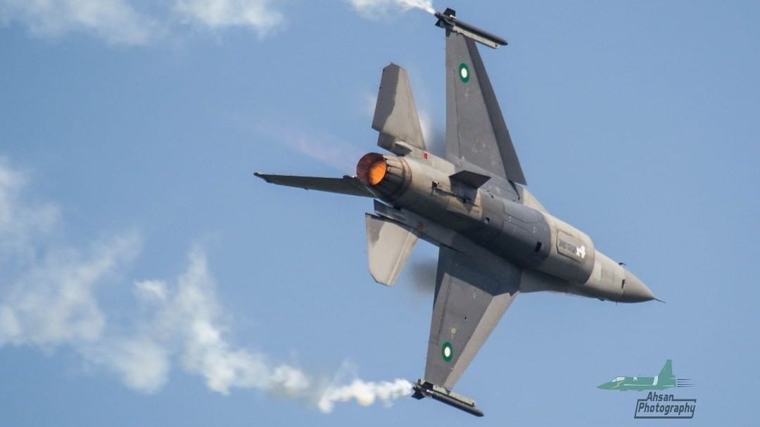 F-16 Fighting Falcon.  Inducted in 1983 and currently, PAF is operating 75 units of F-16.