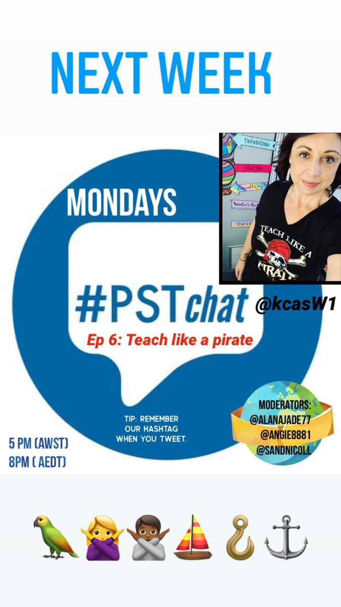 TheNewBrewAssoc's tweet photo. #PSTchat Ep 6 : 🦜🪝 Have you been taught by a pirate? @kcasw1 shares tips on Mon 30/3 #ChooseToChallenge A timely topic for all budding pirates -#empower #conceptualplay @alanajade77 @Angie8881 @stemedmagazine @Uni_Newcastle @WomenEd_Aus @Sandnicoll @UN_Women @MarilynFleer https://t.co/gcNuDIS2tG
