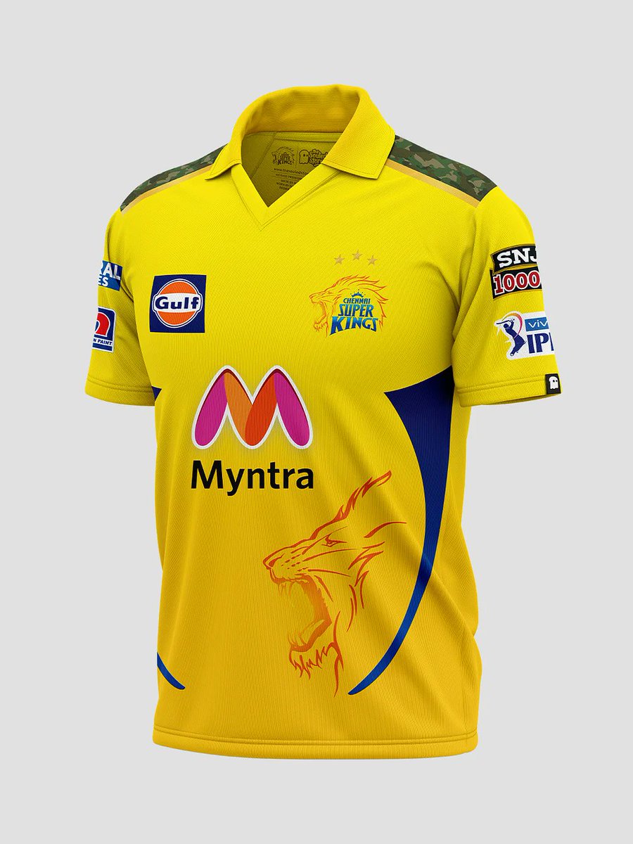 CentreLeak's tweet photo. #MSDhoni unveils new #CSK jersey for IPL 2021 with #camouflage stripes as a tribute to Indian armed forces.
#Dhoni
#dhonidefinitelyyes
#ChennaiSuperKings
#Jersey
#IndianArmy
#IPL2021
#IPL
#VivoIPL2021 https://t.co/p1ZDCX9LS3