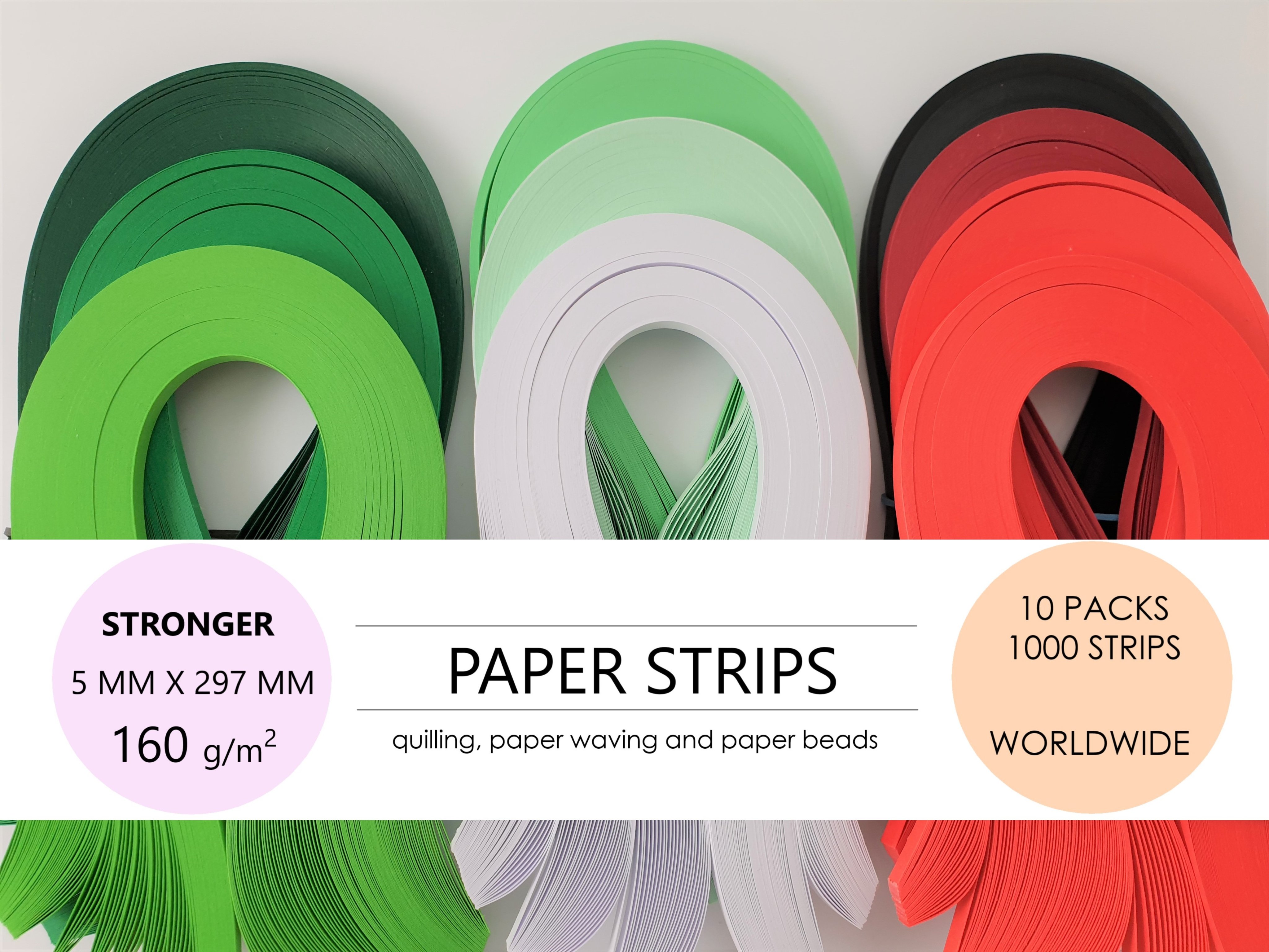 1 Mm Quilling Paper Strips, 160 Gsm, 100 Strips/pack 