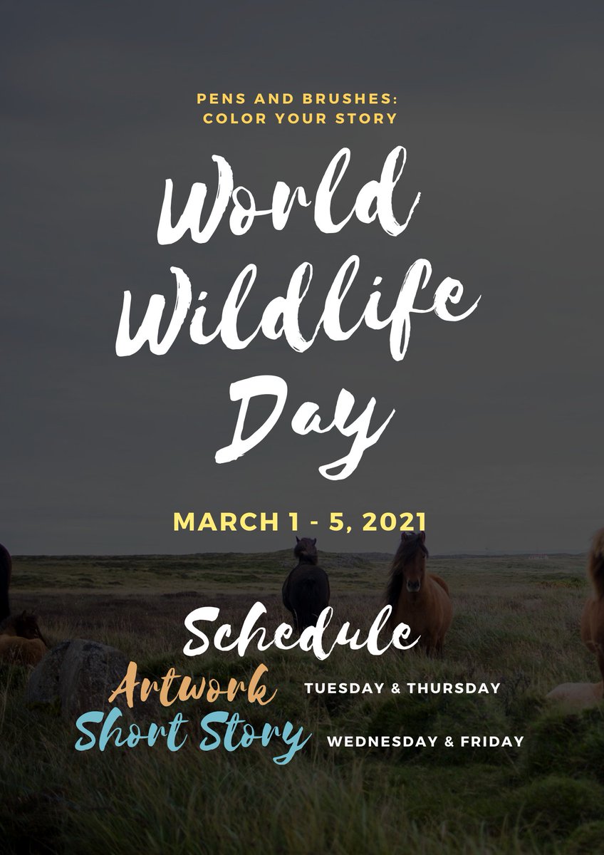 PensYour's tweet photo. Here's a little recap for the week themed with relation to the world wildlife.

Date: MAR 1-5, 2021
Theme phrase: '" Lives of the Wild: In Our Hands Is Their Fate,  We Should Save Them Before It's Too Late"

All this will be seen on our website. link in bio

#wildlife #shortstory https://t.co/5jTkQk06ee