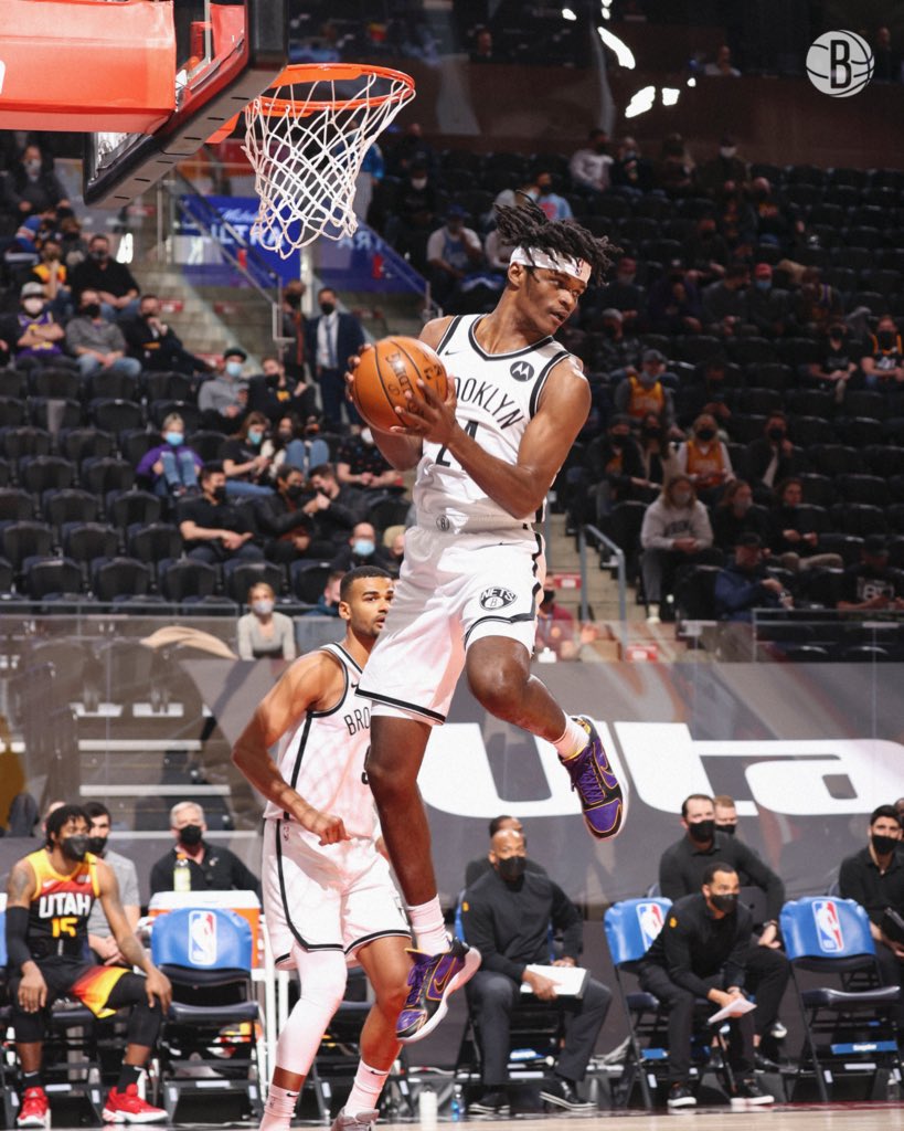 First game as a Net, first double-double as a Net for <a href="/AlizeJohnson/">Alize Johnson</a> 👏