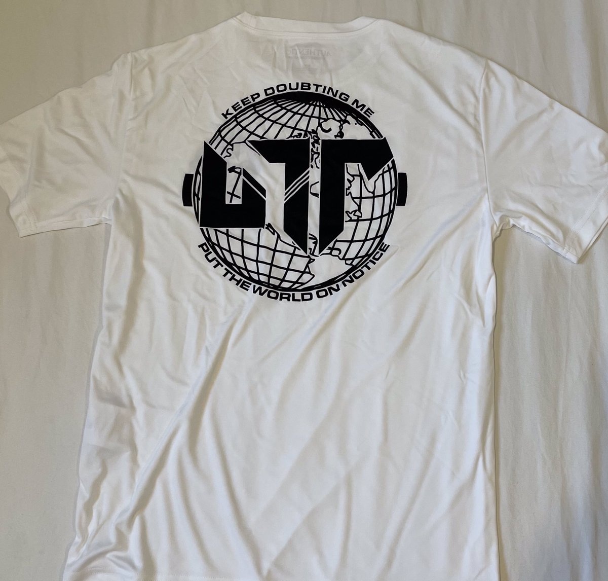 New design, new dry-fit material, same vision. World on Notice black and white t-shirts out now 20% off at undertheradarathletics.com