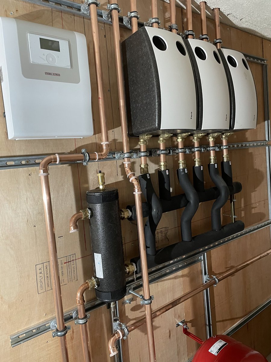 ecosystemswales's tweet photo. Good first day in the plant room of our latest installation heating 3 small holiday cottage, needs finishing ASAP to get in before RHI deadline on 31st https://t.co/gfz5TKpfMq