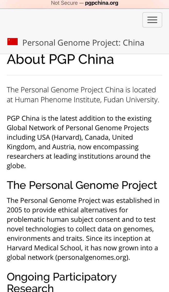 “Ethical alternatives to problematic human subject consent and to test novel technologies to collect data on genomes, environments, and traits”...  http://pgpchina.org/about.html 