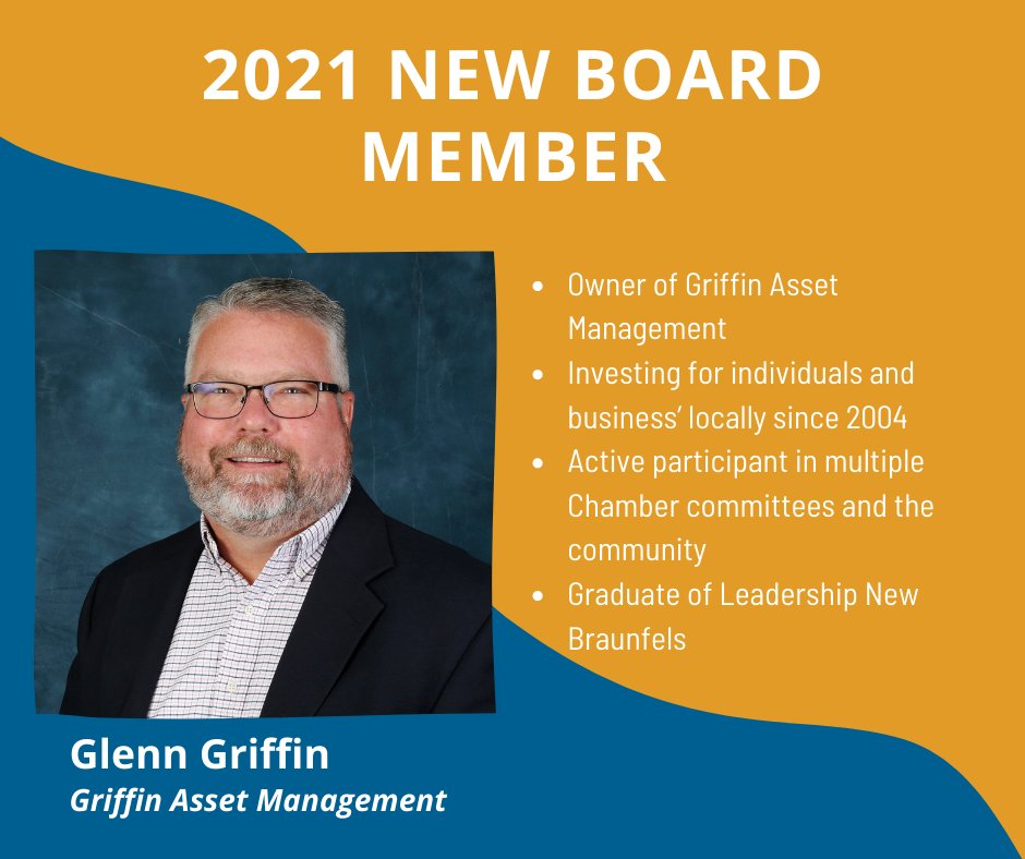 NBTXChamber's tweet photo. Glenn Griffin is a new member on the Chamber's Board of Directors. Glenn is the owner of Griffin Asset Management and has been helping locals with their investments for many years. Help us welcome Glenn to the 2021 Board of Directors! https://t.co/cbPPwkGa5K