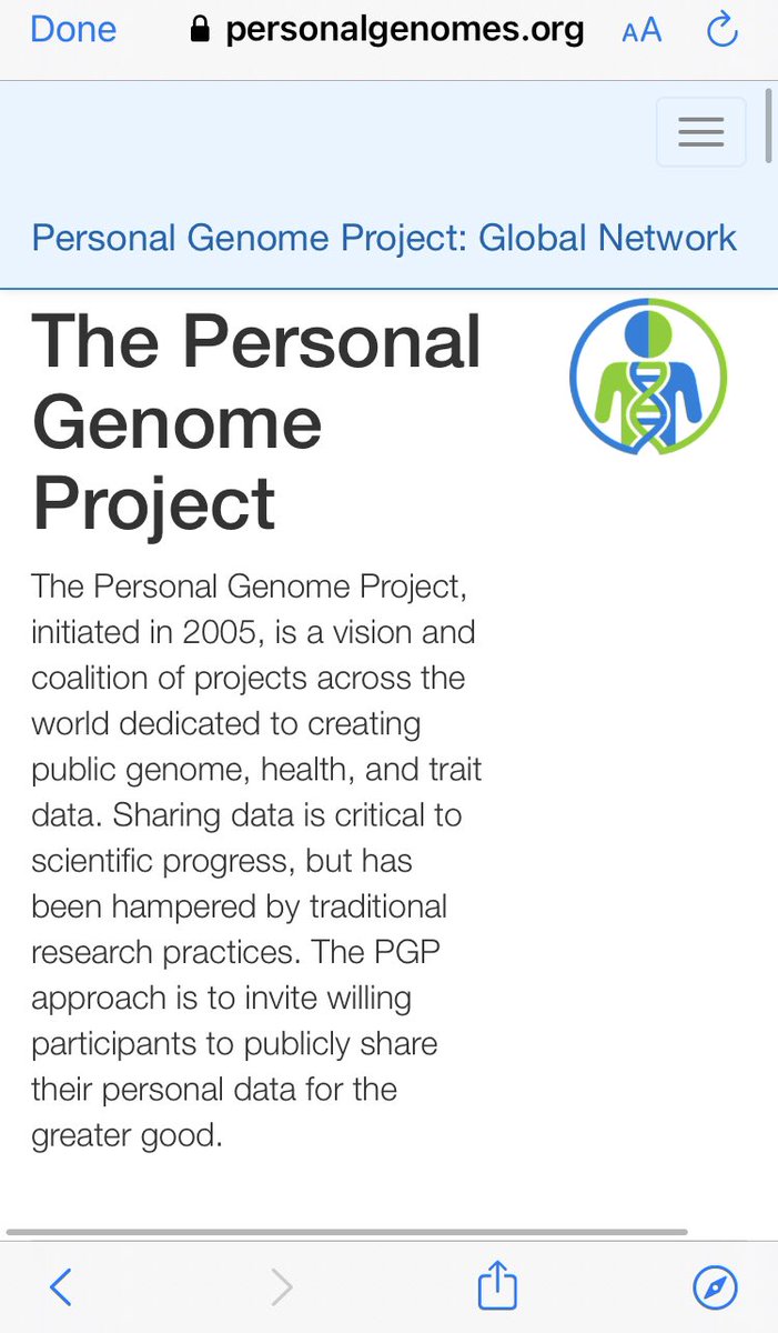  #GeorgeChurch genome project...What could be used to collect data on genomes?  https://www.personalgenomes.org/ 