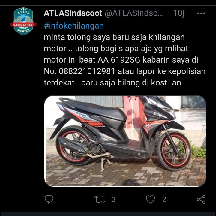 ATLASindscoot's tweet photo. @ATCSKotaSMG mohon bantuanya  🙏 https://t.co/ldOj1mjCQH