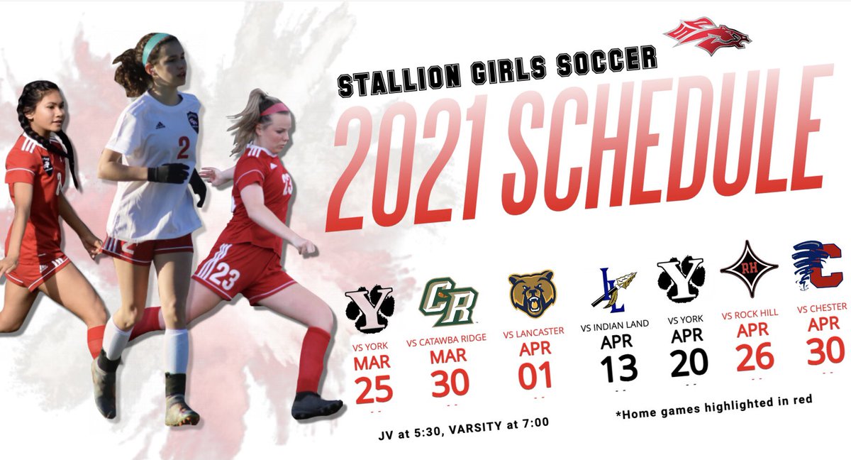 spstampede's tweet photo. STAMPEDE!! We need you to show your support for our GIRLS SOCCER TEAM this season! Pop out to their home games (highlighted in red) 🐎⚽️ @sphs__stuco @SPHSstallions https://t.co/D6OZgMMP23