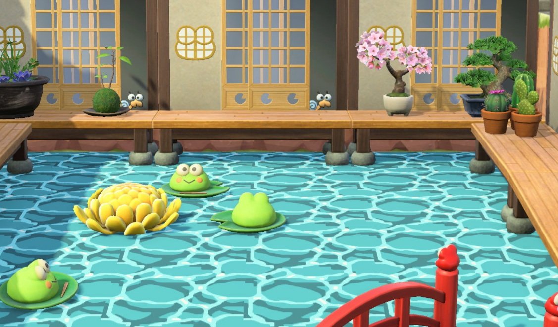 AcnhTosh's tweet photo. I made this Japanese water garden today 😭💕💕💕 still in progress but it already looks so so curw! 😭💕💕

#ACNH #ACNHDesign #ACNHgarden https://t.co/W75QWteSwW