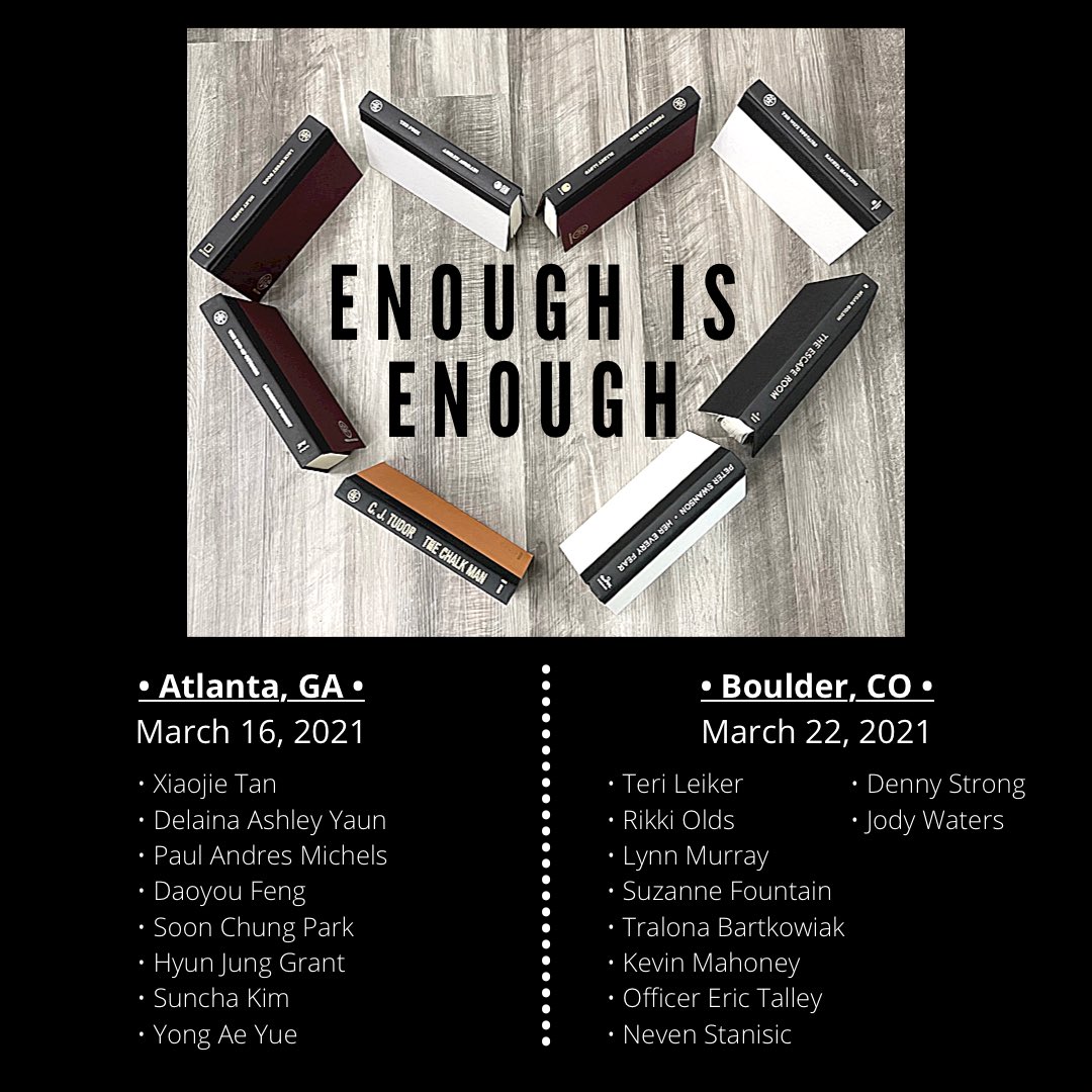 sambeaverreads's tweet photo. New post about the senseless tragedies that occurred in #Atlanta &amp; #Boulder 💔 #EnoughIsEnough #stopbullying #stopthehate #MentalHealthMatters #MentalHealthAwareness #bookstagram  #book #bookcommunity 

https://t.co/liQwbTn9Tp https://t.co/zk3pY6vxxw