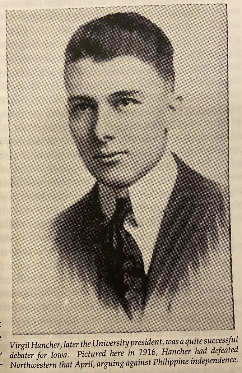 paul_bellus's tweet photo. As we honor prestigious programs at UI, it is important to not forget our past. In 1916, Virgil Hancher and Arlen Wilson become Iowa's first two-person debate team. They defeated Northwestern. Support this tradition of winning at https://t.co/mimQ5bxouY. #1DayForIowa #IowaDebate https://t.co/5fYHIaN9wG