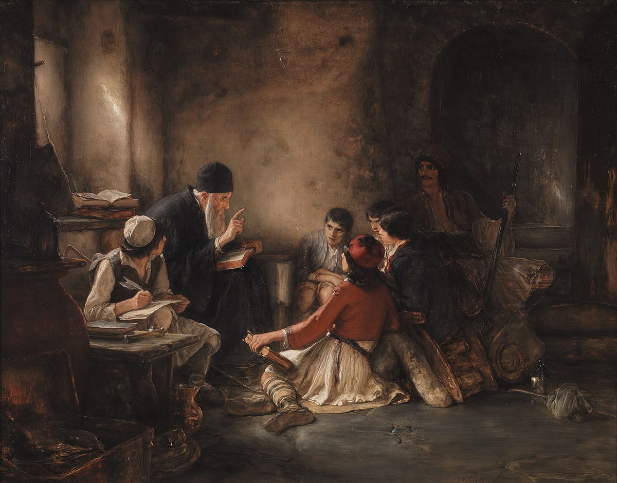 ILoveGreecegr's tweet photo. Νικόλαος Γύζης (1842-1900)
"Το κρυφό σχολειό "
 ελαιογραφία 1885/86
#1821ελλας2021 #200χρονια #25ηΜαρτιου #Επανασταση1821 #Ελλαδα2021 #Greece2021 #Greece200years #GreekIndependenceDay 🇬🇷 https://t.co/EcX9ZPnPIa