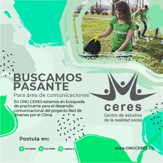 ¡Atención jóvenes profesionales y profesionales en desarrollo! 

¿Te apasiona el trabajo medioambiental? ¿Te preocupa el futuro de nuestro planeta? ¿Te gustaría participar en levantar las voces juveniles para el proceso constituyente? 

Únete: ongceres.cl/forms