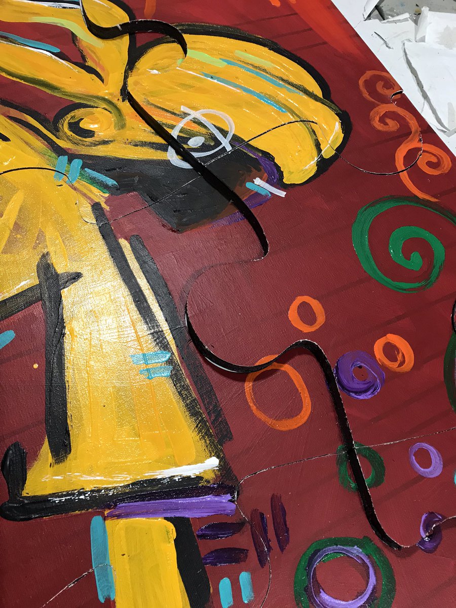 Nazaire73's tweet photo. @DeanCollection I am working on my #BlackPuzzleArt series, and hope to create something worthy of your support

 [ old unsold canvas becomes renewed puzzle art ]
This is Radiant Dancer https://t.co/Ml4KtlSCjk