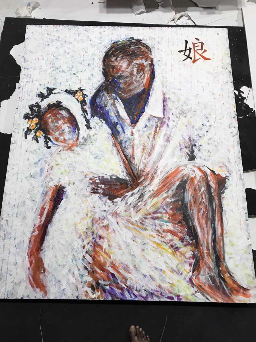 Nazaire73's tweet photo. Next canvas ready to join the #BlackPuzzleArt series is Daughter out of the Dust from 2010 #HaitianEarthquake https://t.co/L3sxwTZ4Kp