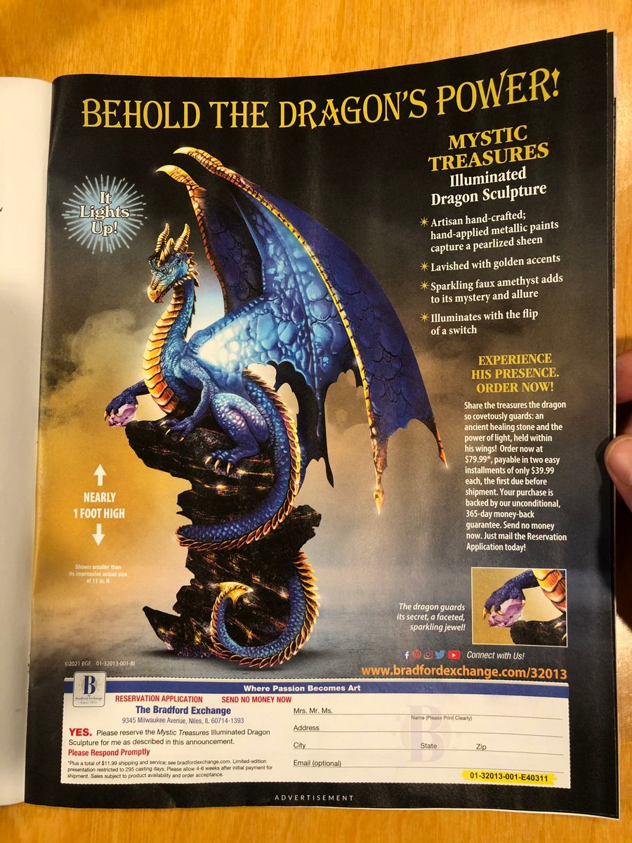 Cool ad for a dragon sculpture
