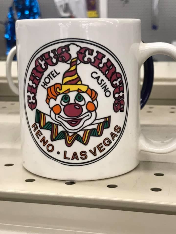 PatWardMagic's tweet image. Score at the Salvation Army store! I don’t drink coffee but couldn’t pass on the Clown🤡