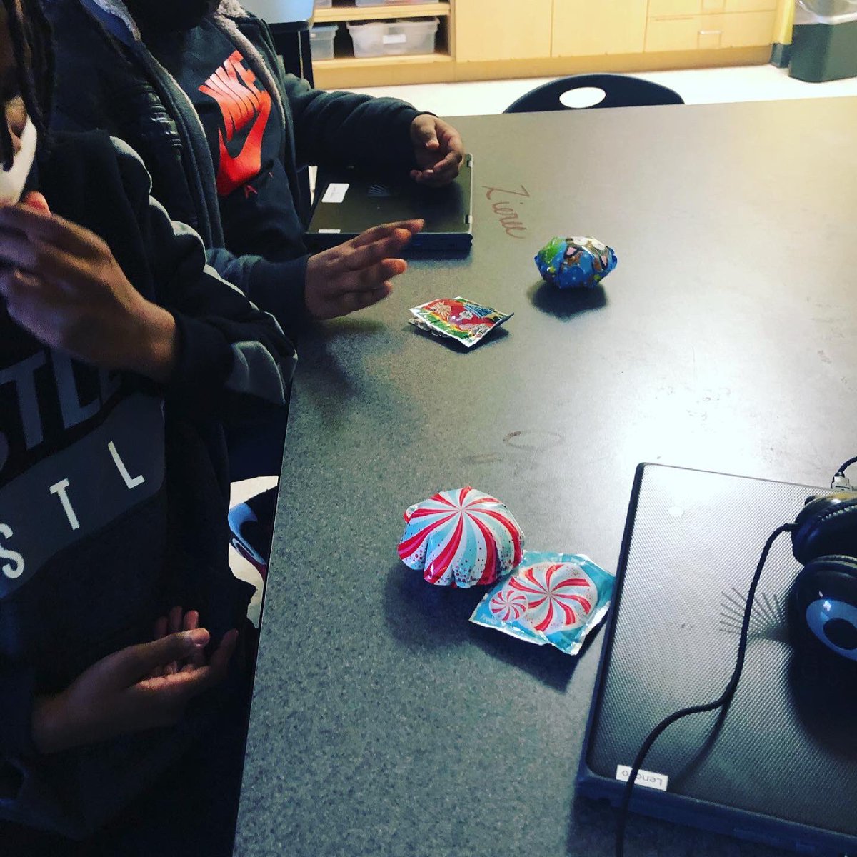 stemstars1's tweet photo. So happy to have them back face to face!  This week we dissected a Whack A Pack to learn more about chemical change!  #stemstars #stroudproud https://t.co/3aRf8B9bYI