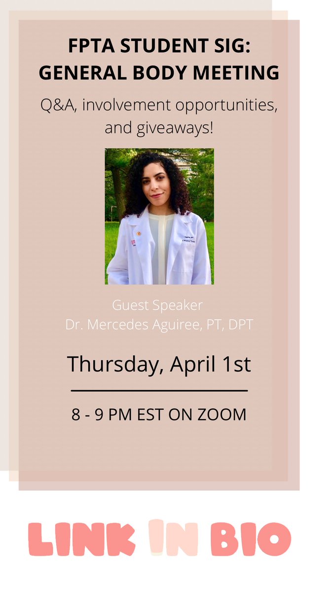 Florida_CA's tweet photo. Where are my FL PT/PTA students at?!?

Want to become more involved? 😎

Want to learn how to advocate for the PT community? 🗣

And did I mention free tshirts? 🥳

Join @FPTAStudents for there first general body meeting!! 

Details to register on: https://t.co/Oi5cUTnUhR https://t.co/uPUpVKXVRO
