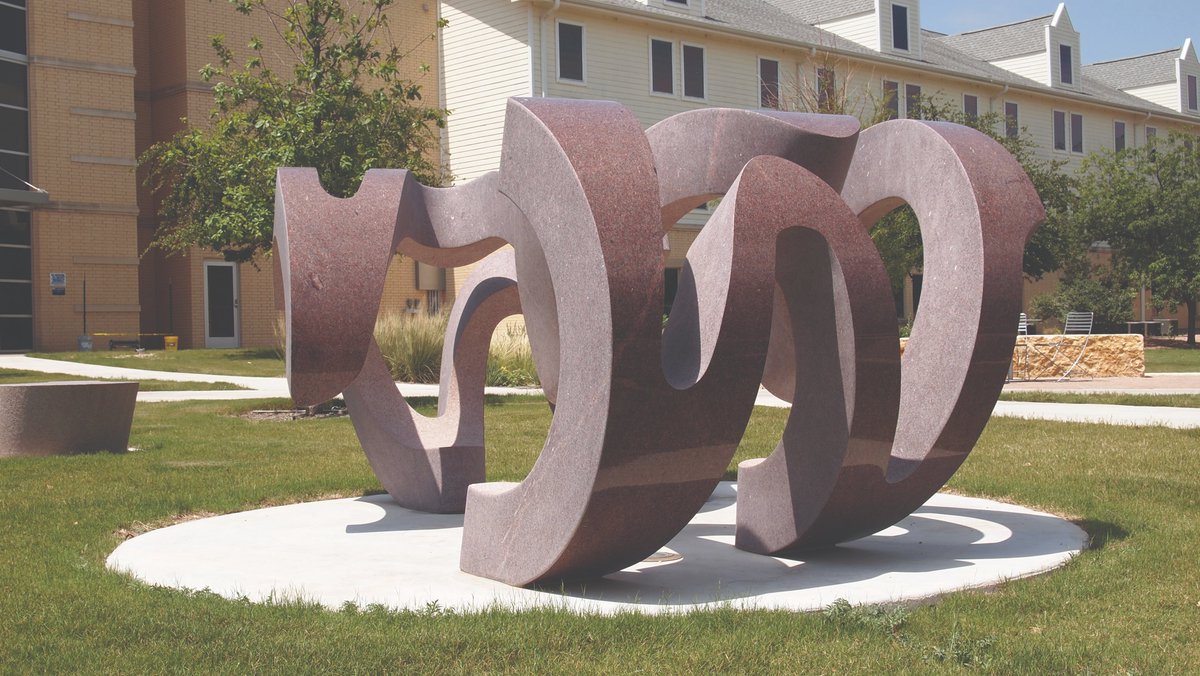 TTUSPublicArt's tweet image. Representing the interaction between faculty and students at @AngeloState Centennial Village II, Confluence by Frank Swanson stands as a reminder that when great forces come together, greater things happen. #ttuspublicart #arttrek