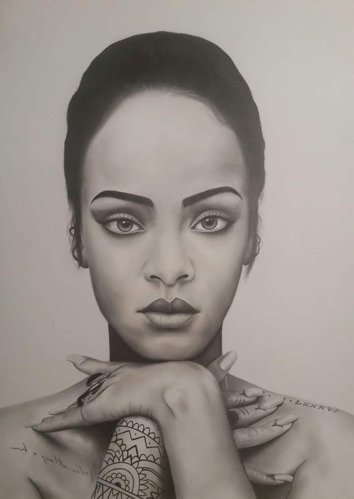questar1959rep1's tweet photo. "Rihanna" Robyn Rihanna Fenty, singer, songwriter, fashion designer, model & actress. Ebony pencil drawing by RA, The Artist of Hip Hop ! #HipHopRoyaltyCollection #RAartPublishing https://t.co/tVqkQscZjY