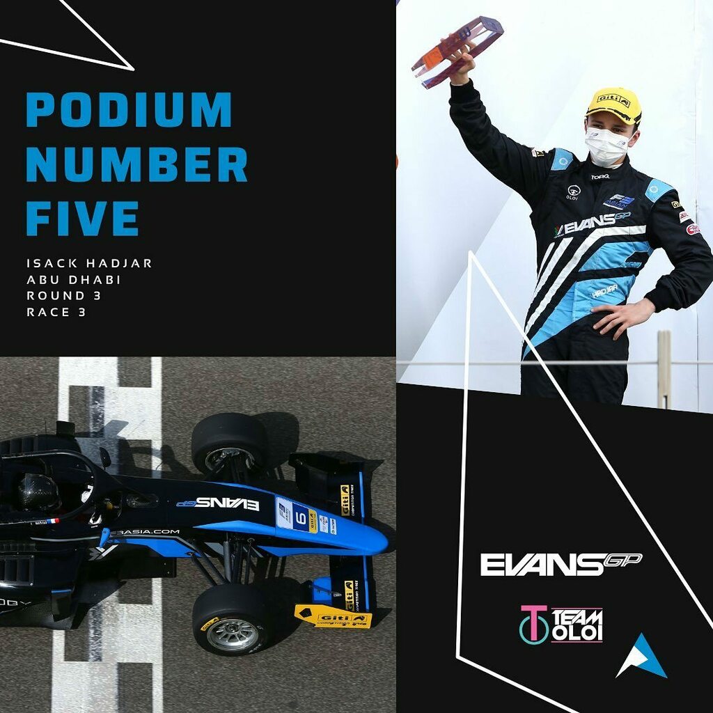 evansgrandprix's tweet photo. Throwback Thursday to podium number five with @isackhadjar #3ytechnology #evansgp #oloi https://t.co/swkViVZ0eT