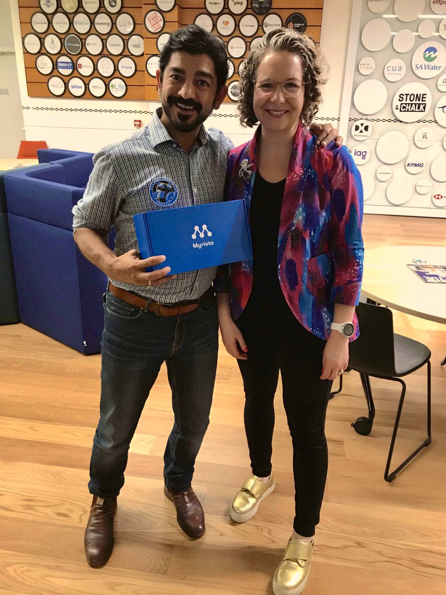 MyriotaGlobal's tweet photo. .@WinnallSteve & @TechNlCOLE joined #AusIOTβs meetup to reveal our second-gen Developer Toolkit. Our new Toolkit will help accelerate the adoption of #Myriota tech globally & herald in a new era of affordable connectivity for the #IoT industry. @stoneandchalk https://t.co/TBSrMluGjQ