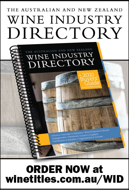 2021 Wine Industry Directory OUT NOW

Covering all your essential industry needs, ensure that this vital resource is readily at hand at all times. Order now at winetitles.com.au/product/WID