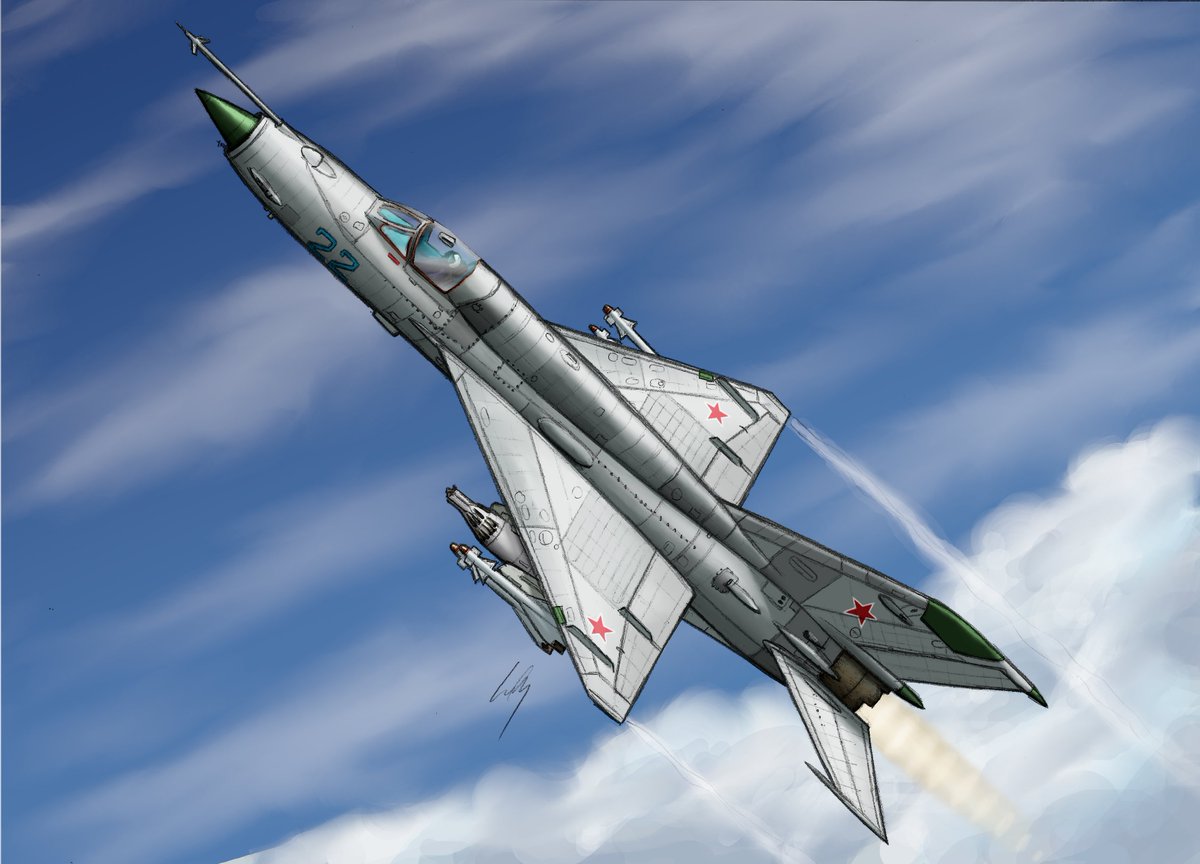 Flying_Hueman's tweet photo. Made this for a friend, MiG-21Bis breaking through some clouds. https://t.co/8CzPbbAG1F