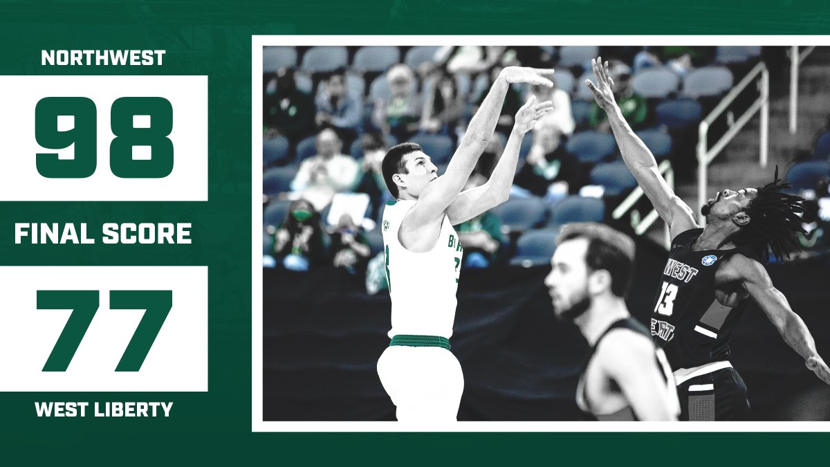 NWBearcatMBB's tweet photo. Final Four bound!

Northwest rolls to a 98-77 win over West Liberty. Hawk led the way with 32 points and 6 rebounds. Trev added 23 points and 5 assists. Northwest finished the night shooting 61.8% from the field. https://t.co/bOsjDv4ZCU