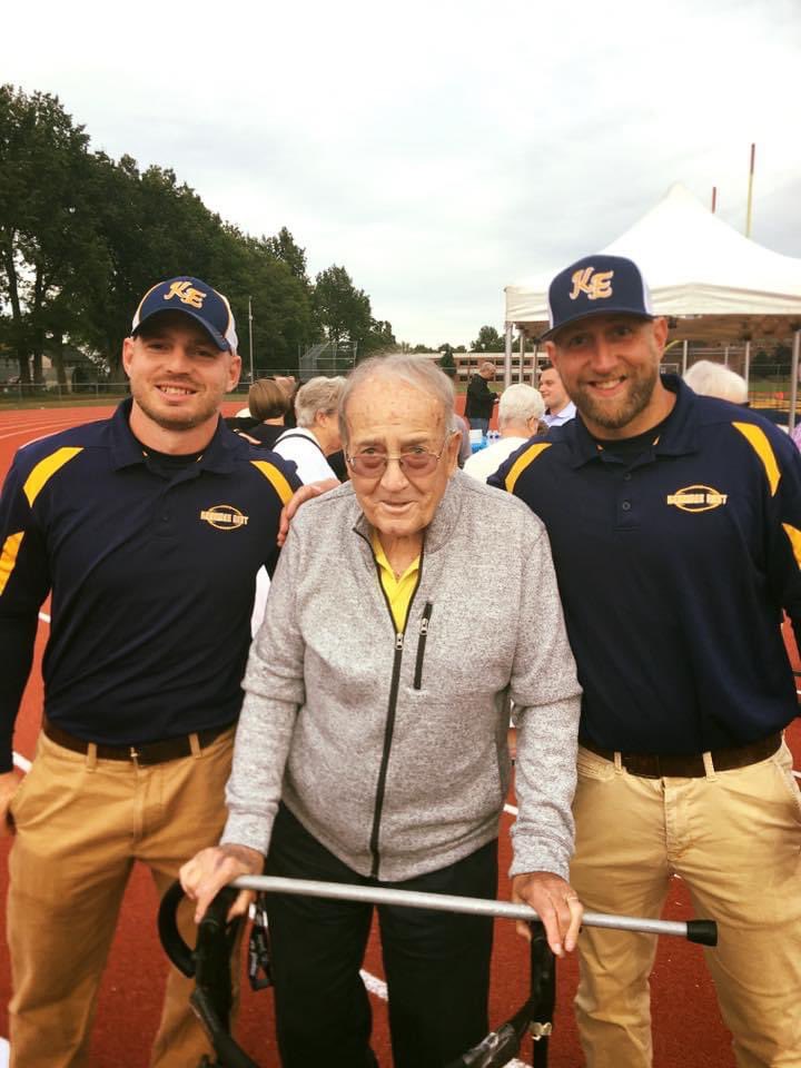 KenEastFtbl's tweet photo. Happy 90th birthday Coach Adams!  The Bulldogs are honored each day to pass "The Rock" and enter Adams Field. https://t.co/WYKU4n6gS0
