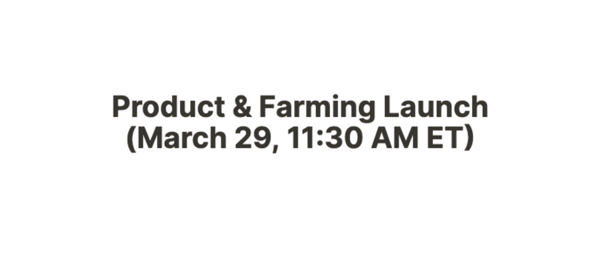 1\ <a href="/IntegralHQ/">Integral</a> Farming launches 11:30AM ET, Mar 29th. 30% $ITGR awarded over 12 weeks. 
Farm 4 pairs: ETH-USDC/USDT/DAI/wBTC. Get in at 1st minute for max alpha. 
Participate through both LP &amp; Trading on Integral’s own DEX.

Familiarize yourself with beta: beta.integral.link